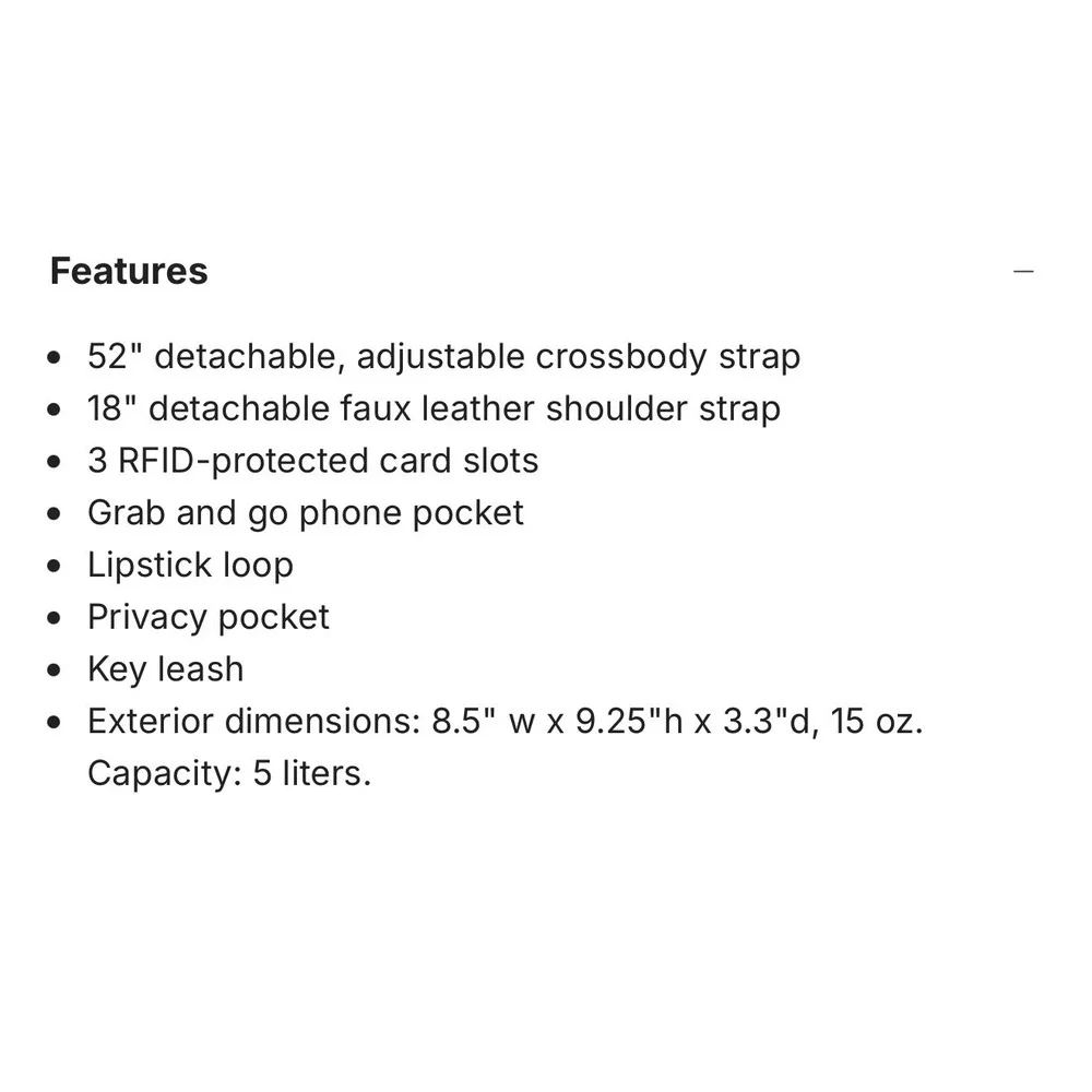 Baggallini Nolita‎ Convertible Crossbody Smoke Grey RFID Travel Bag Comfort